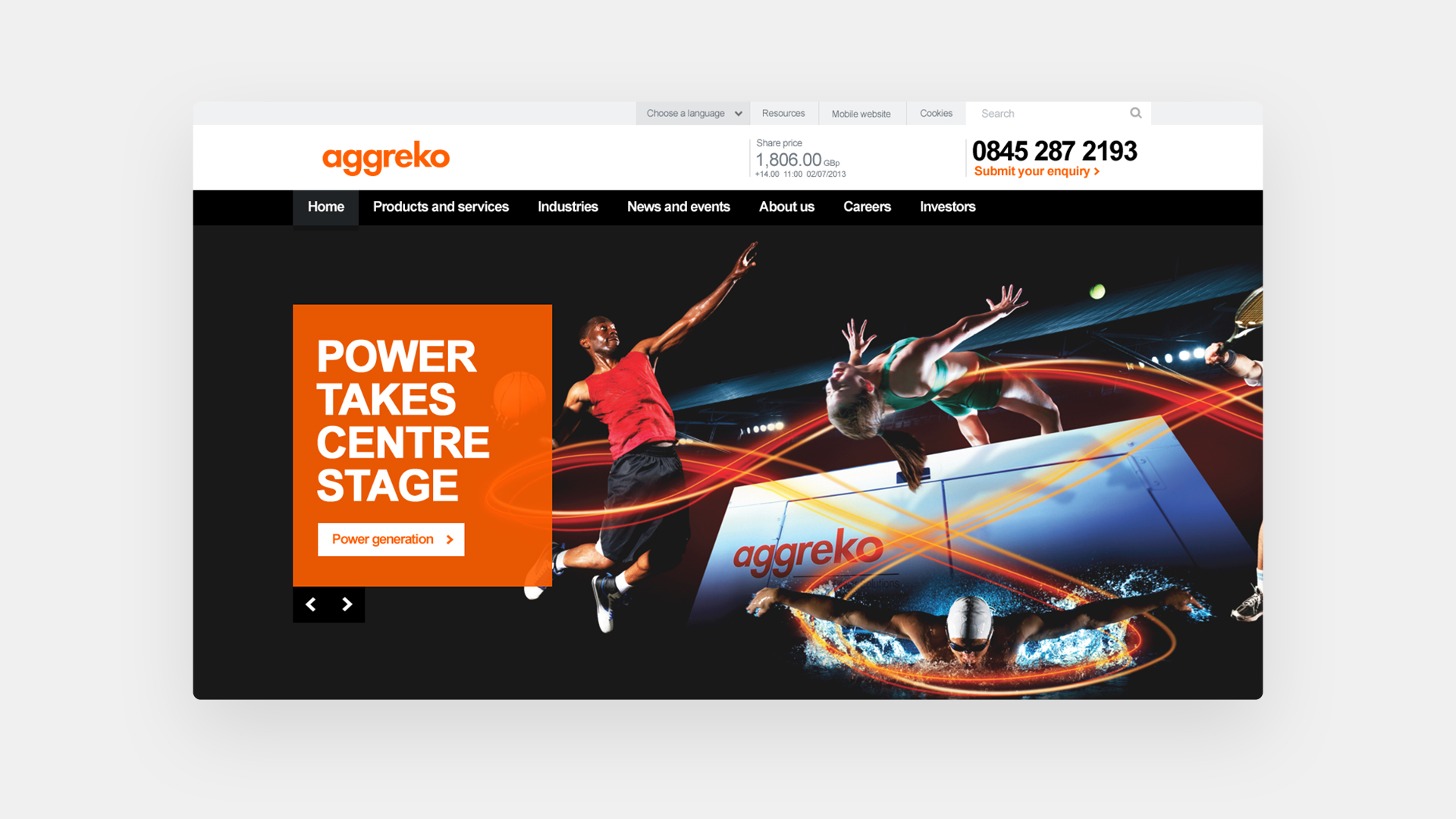 01 Aggreko Homepage